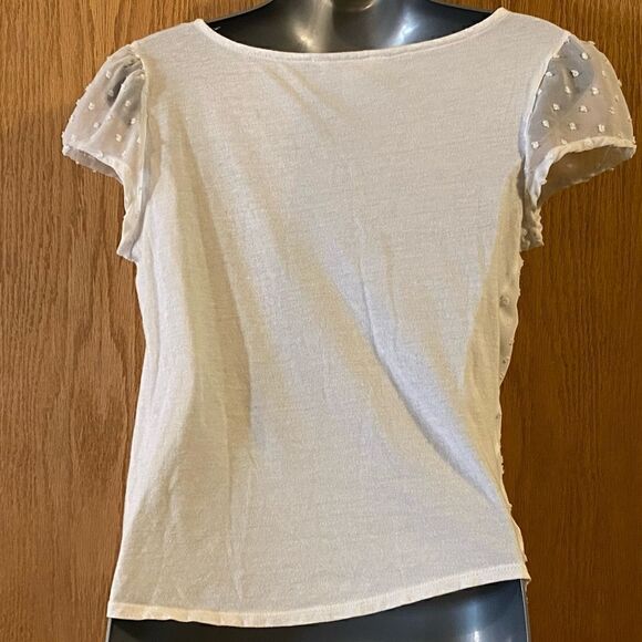 White LC Lauren Conrad Short Sleeved Shirt, size S. (S111) - Picture 2 of 7
